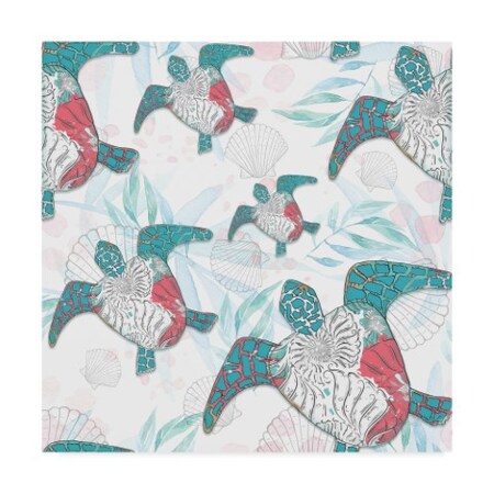 Lightboxjournal 'White Turtle Pattern' Canvas Art,14x14